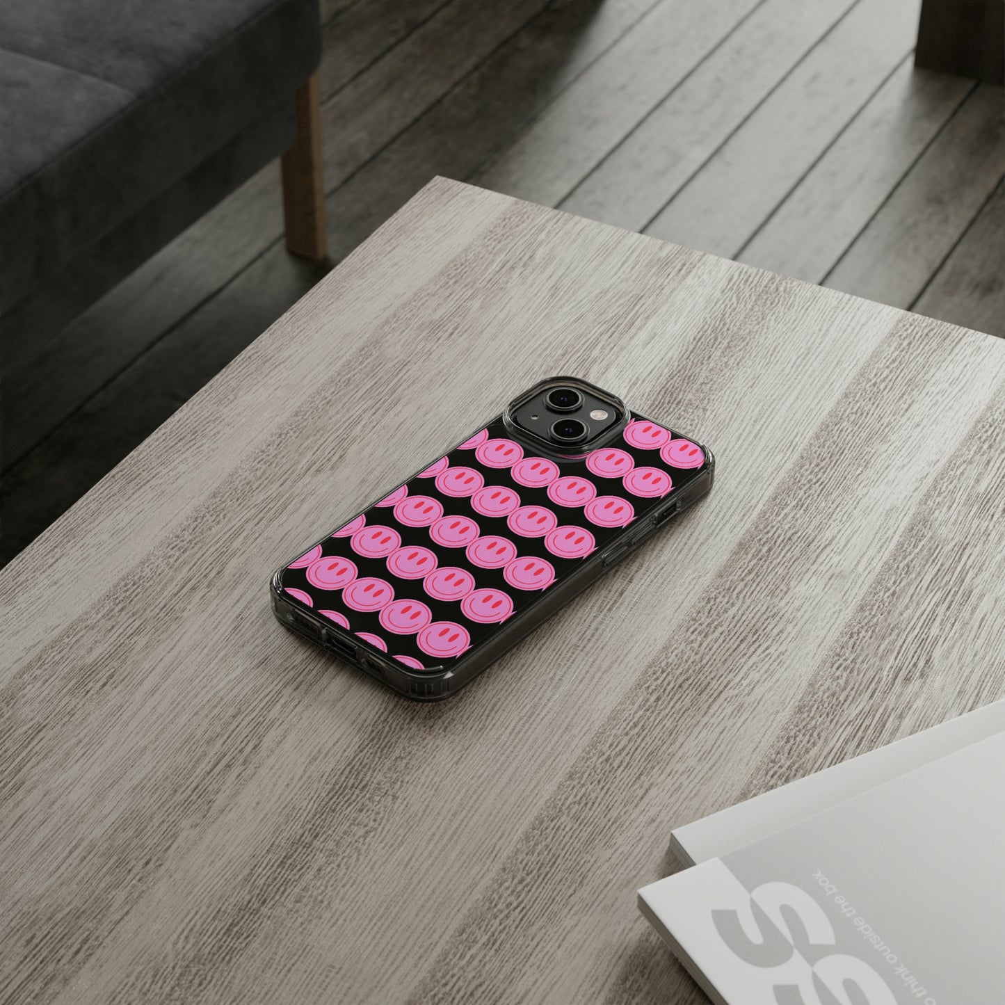 Pink Smiley Clear Case