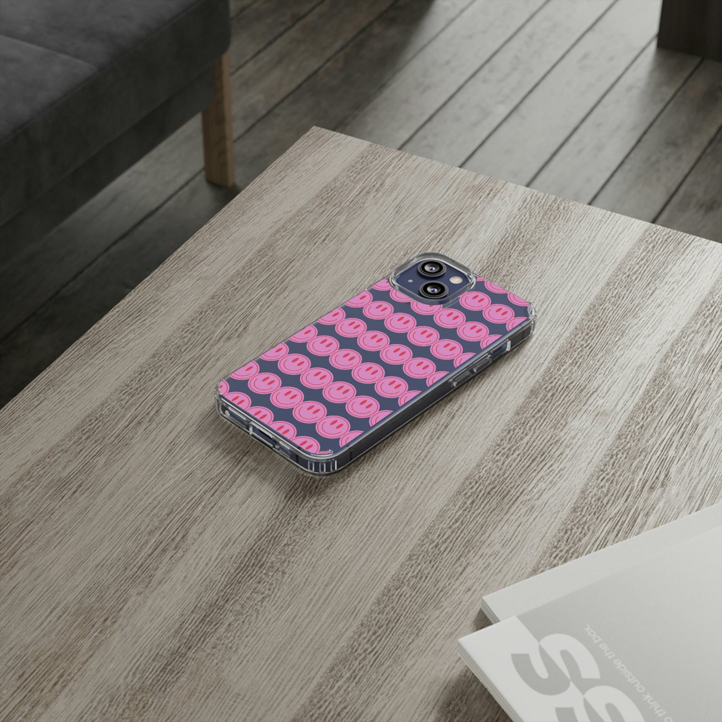 Pink Smiley Clear Case