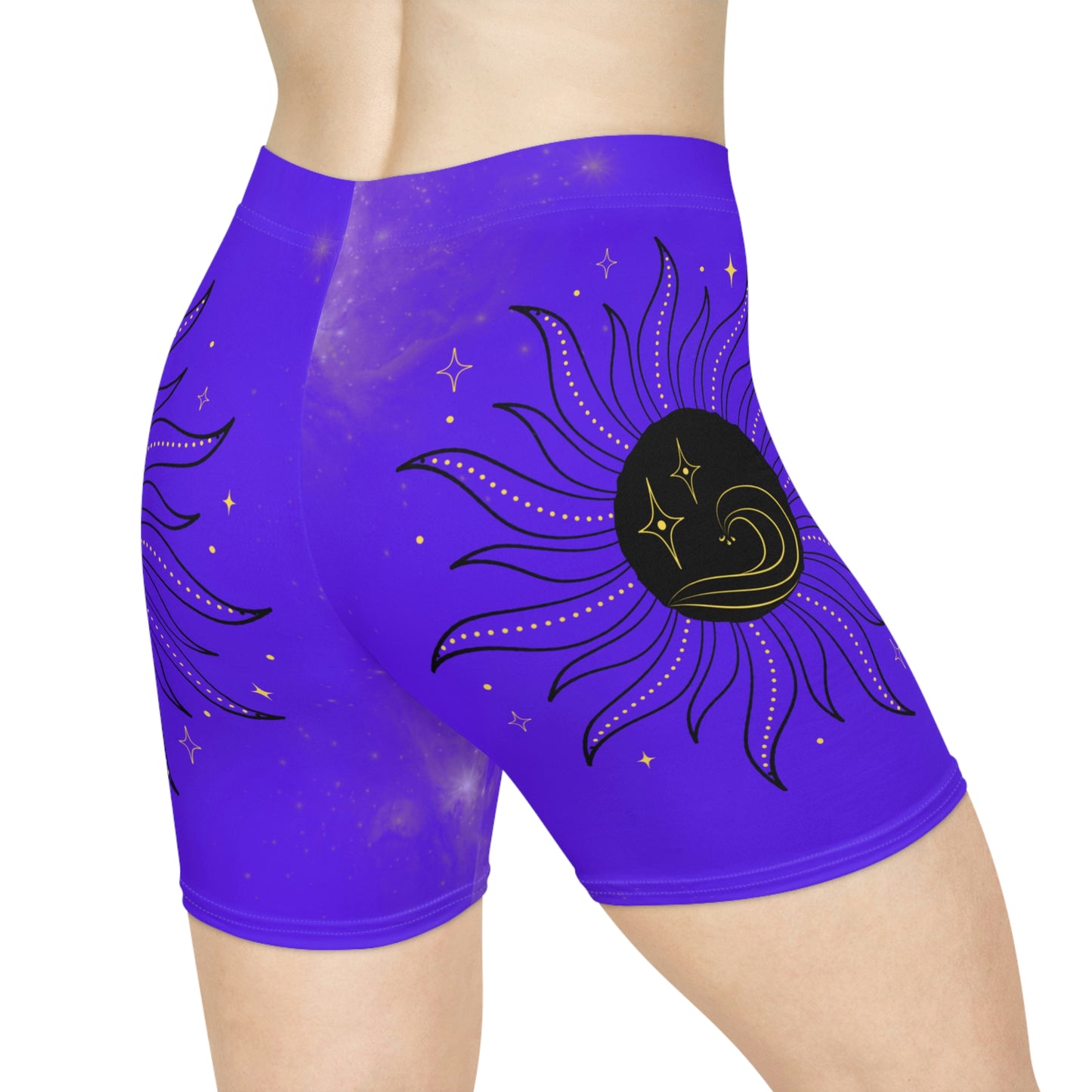Purple Galaxy Sun Women's Biker Shorts
