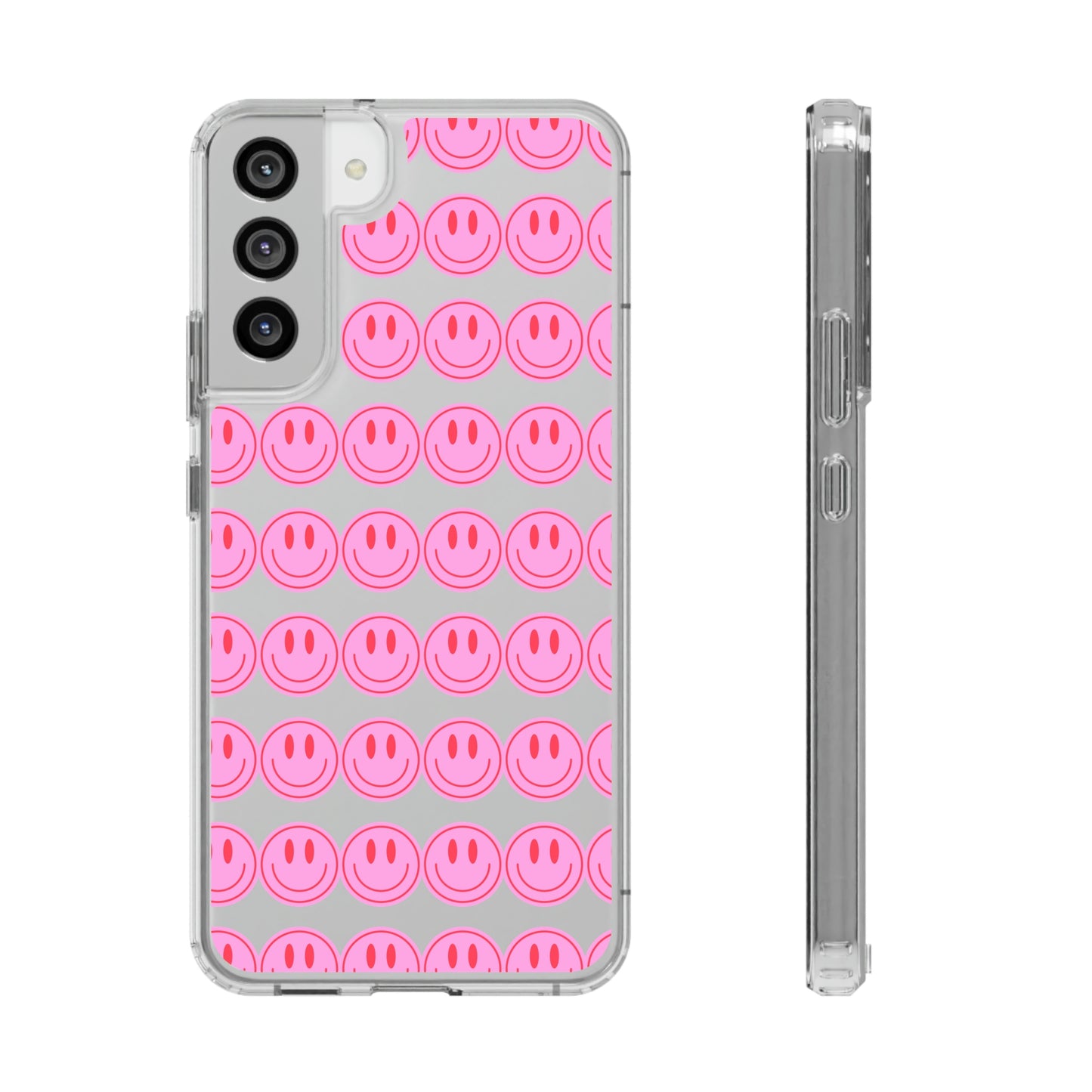 Pink Smiley Clear Case